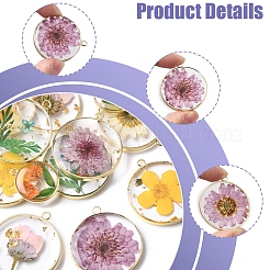 12Pcs 6 Styles Transparent Clear Epoxy Resin Pendants&nbsp;RESI-FS0001-88B