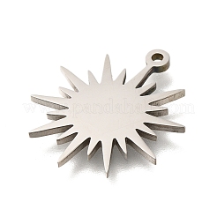 変色防止201ステンレススチールペンダント  ステンレス鋼色  太陽  24.5x21x1.5mm  穴：1.5mm&nbsp;STAS-B076-01P-05
