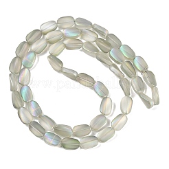 電気メッキガラスビーズセット  艶消し  オーバル  ダークシーグリーン  14x9x4.5mm  穴：1mm  約50個/連  27.17インチ（69cm）&nbsp;EGLA-C009-01B-HR01