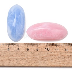 ツートンカラーの天然石風アクリルビーズ  オーバル  ミックスカラー  44x19x11mm  穴：2.5mm  約95個/500g&nbsp;AC-CBA7B05-02