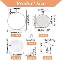 DIY Blank Dome Earring Making Kit&nbsp;DIY-UN0004-80