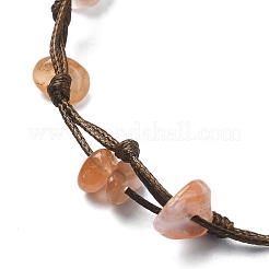 5Pcs 5 Style Natural & Synthetic Mixed Gemstone Chips Braided Bead Bracelets Set&nbsp;BJEW-TA00348