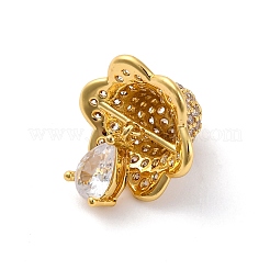 Rack Plating Brass with Cubic Zirconia Pendants&nbsp;KK-Q010-04G