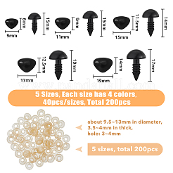 200 Sets 20 Style Triangle Plastic Safety Craft Noses&nbsp;FIND-FH0006-74
