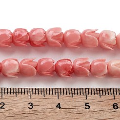 合成サンゴビーズ連売り  染め  花バラ  鮭色  7x6mm  穴：1.2mm  約50個/連  12.40''（31.5センチメートル）&nbsp;CORA-B001-05A-04