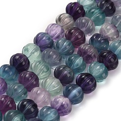Natural Fluorite Carved Beads Strands&nbsp;G-L634-O02-01