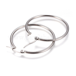 Tarnish Resistant 201 Stainless Steel Hoop Earrings&nbsp;EJEW-F237-02A-P
