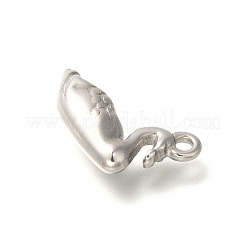 変色防止304ステンレススチールペンダント  白鳥のチャーム  ステンレス鋼色  13x20x5.3mm  穴：2mm&nbsp;STAS-I321-13P