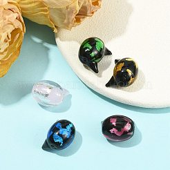 5Pcs 5 Colors Handmade Foil Glass Beads&nbsp;LAMP-FS0001-78