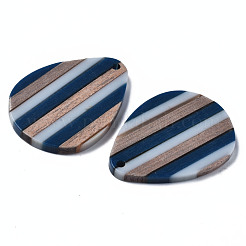 Stripe Resin & Walnut Wood Pendants&nbsp;RESI-N025-015A-C01