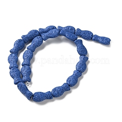 Fish Dyed Natural Lava Rock Beads Strands&nbsp;G-O126-01A-04
