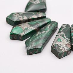 Assembled Silver Line and Malachite Bead Strands&nbsp;G-P297-N01