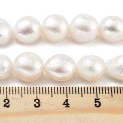 天然養殖淡水パールビーズ連売り  研磨両側  グレード2a+  雪  10~11mm  穴：0.7mm  約17個/連  6.69~6.89インチ（17~17.5cm）&nbsp;PEAR-P062-31A