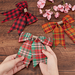 8Pcs 8 Colors Christmas Theme Imitation Linen Bowknot Ornament Accessories&nbsp;DIY-CA0004-34