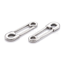 304ステンレススチールチャーム  安全ピンペンダント  ステンレス鋼色  31.5x9.5x2mm&nbsp;STAS-M291-12P