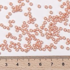 MIYUKIラウンドロカイユビーズ  日本製シードビーズ  （rr596)不透明なティーローズの光沢  8/0  3mm  穴：1mm  約422~455PCS /ボトル  10 G /ボトル&nbsp;SEED-JP0009-RR0596