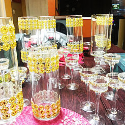 Plastic Sparkling Flower Shape Mesh Wrap Roll&nbsp;DIY-CJC0001-08B