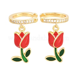 Valentine's Day Brass Clear Cubic Zirconia Cuff Earrings&nbsp;EJEW-Z164-09G-01