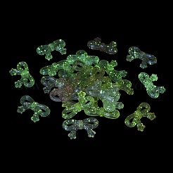 UVメッキ 光る虹色 アクリルビーズ  キラキラビーズ  暗闇で光る  蝶結び  ミックスカラー  34.5x20x10mm  穴：2mm  約253個/連&nbsp;LACR-R001-08A