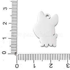 304ステンレスペンダント  フレンチブルドッグのチャーム  艶出し  ステンレス鋼色  23.5x15x1.5mm  穴：1.9mm&nbsp;SA-CBAE115-10P