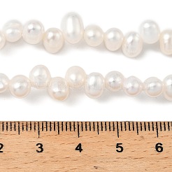天然養殖淡水パールビーズ連売り  ライス  グレード6 A  トップ掘削  貝殻色  5~5.5mm  穴：0.6mm  約73個/連  14.13''（35.9センチメートル）&nbsp;PEAR-I007-04B-01A
