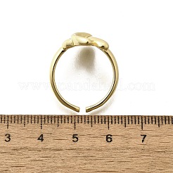 女性用真鍮カフリング  カドミウムフリー＆鉛フリー  花  18KGP本金メッキ  20x13.5mm  内径: 調節可能&nbsp;RJEW-G347-16G