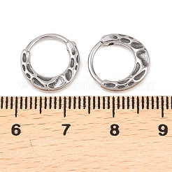 316ステンレススチール軟骨ピアス  フープノーズリング  アンティークシルバー  テクスチャリング  13x12.5x2mm&nbsp;AJEW-C044-16B-AS