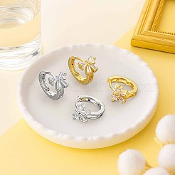 2 Pairs 2 Colors Brass Crystal Rhinestone Hoop Earrings for Women&nbsp;EJEW-GO0003-34