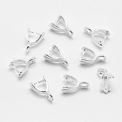925スターリングシルバーペンダントベイル  アイスピック＆ピンチベイル  銀  3x3mm内径  8x5x3mm  穴：1.5mm  ピン：0.6mm&nbsp;STER-E050-12S