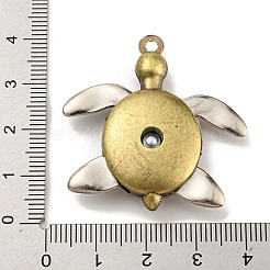 合金ペンダント  カメ  カドミウムフリー＆鉛フリー  アンティークブロンズ·プラチナ  38.5x38x8mm  穴：2mm&nbsp;FIND-C052-13AB