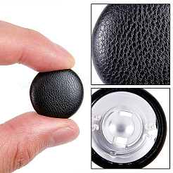 30穴PUレザーアルミボタン1個  フラットラウンド  ブラック  23mm  穴：3mm&nbsp;BUTT-GF0004-12A