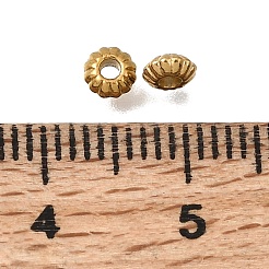 304ステンレススチールビーズ  イオンプレーティング（ip）  段ボール  18KGP本金メッキ  4x2mm  穴：1.2mm&nbsp;STAS-L315-063F-G
