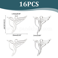 16Pcs 201 Stainless Steel Pendants&nbsp;STAS-UN0060-07