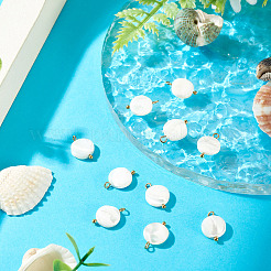 10Pcs Natural Shell Disc Pendants&nbsp;STAS-TA0006-28