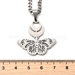 Hollow Butterfly 201 Stainless Steel Pendant Necklaces for Women&nbsp;NJEW-M105-08P