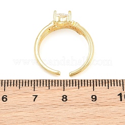 Mother's Day Brass Pave Cubic Zirconia Cuff Open Rings&nbsp;CU-CBACDF6-06G-01