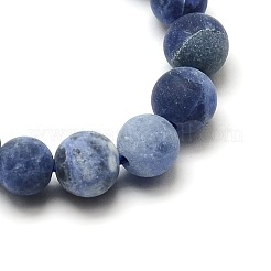 Nature Frosted Sodalite Round Bead Strands&nbsp;X-G-M064-8mm-01