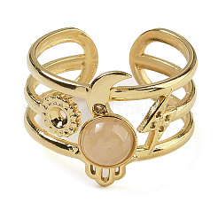 Natural Rose Quartz Finger Rings&nbsp;RJEW-U027-07G-09