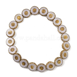 チェコ産プレスガラスビーズ  デイジー  砂茶色  11.5x12x4mm  穴：0.8mm  約100個/袋&nbsp;GLAA-I061-21