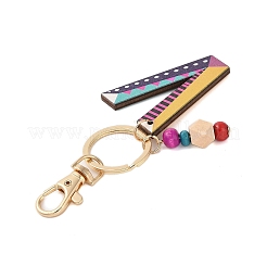 ウッドキーホルダー  染料と鉄のキーホルダー付き  V字  11.6~12.1cm&nbsp;KEYC-S256-01V