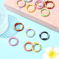14Pcs Spray Painted Alloy Spring Gate Rings&nbsp;FIND-FS0004-58