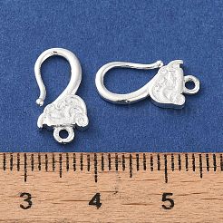 真鍮製イヤーワイヤー  ピアスフック  カン付き  カドミウムフリー＆鉛フリー  銀  15.5x8x2mm  穴：1.2mm  ピン：0.82mm&nbsp;FIND-Z039-31S