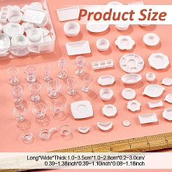 2セット DIY プラスチック ミニチュア食器 プレート 皿 セット  PVCプラスチックカップセット2セット  キッチンの子供のおもちゃ用  ミックスカラー  10~35x10~28x2~10mm&nbsp;AJEW-YW0001-44