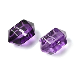 染色・加熱された透明ガラスビーズ  天然石風  弾丸  多面カット  ミックスカラー  19.5x12x13mm  穴：1.4mm&nbsp;GLAA-F132-01