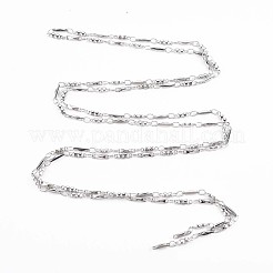 変色しない201ステンレススチールの長方形と楕円形のリンクチェーン  ハンダ付け  ステンレス鋼色  8x2x2mm  約3.28フィート（1m）/連&nbsp;STAS-N092-115