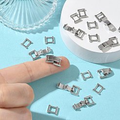 シェグレース真鍮製腕時計バンド留め具  カドミウムフリーと鉛フリー＆ニッケルフリー  長方形  プラチナメッキ  16x8.5x4mm&nbsp;XGRQ3P064-649P
