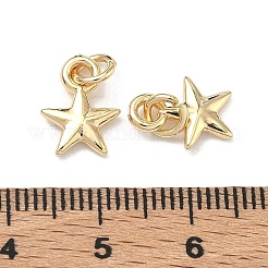 真鍮チャーム  スターのチャーム  長持ちメッキ  ラックめっき  ライトゴールド  12x9x2mm  丸カン：5x1ミリ  内径：3mm&nbsp;LS-KK-G557-32KCG
