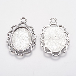 Tibetan Style Pendant Cabochon Settings&nbsp;TIBEP-0584-S-FF