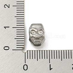 変色しにくい304ステンレススチールビーズラインストーンセッティング  スカル  ステンレス鋼色  10x7x6.5mm  穴：2.5mm  1.8mmのラインストーンに適する&nbsp;LS-STAS-A091-14P