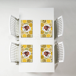 Rectangle with Bees Pattern Cotton Linen Cloth Table Mat&nbsp;AJEW-WH0196-010